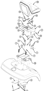Seat And Support Diagram and Parts List for 2518-44 13A208L100-13B288L100 Cub Cadet Lawn Tractor